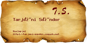 Tarjáni Sándor névjegykártya