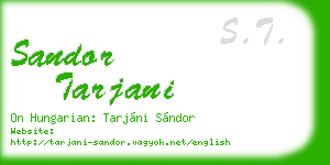 sandor tarjani business card
